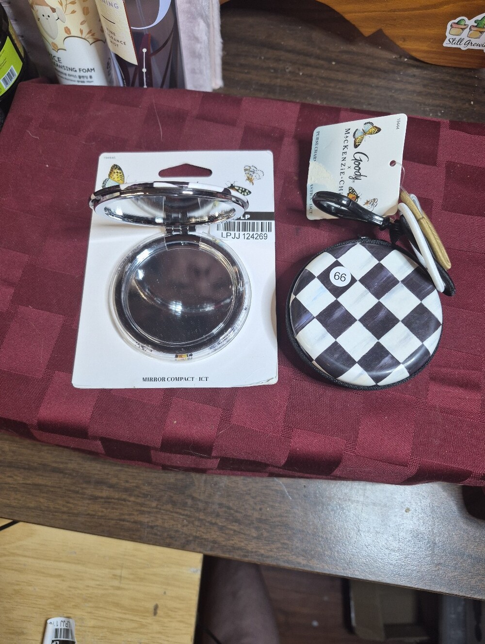 NWT MacKenzie-Childs x Goody Courtly Check Bundle - Mirror & Pouch